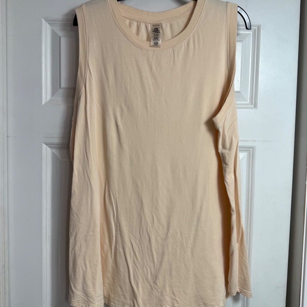 Mono B Peach Sleeveless Relaxed Fit Tank Top KT11266-P Plus Size 2XL
